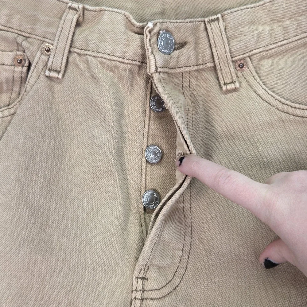 Vintage Levis 501 Jeans Mens Brown Straight‎ Button Fly Made USA 90s Fits 26x29